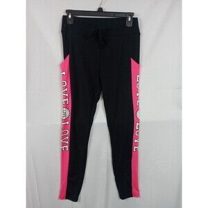 Planet B Woman's Size LG Leggings Yoga Pants Black / Pink Work Out Fitness